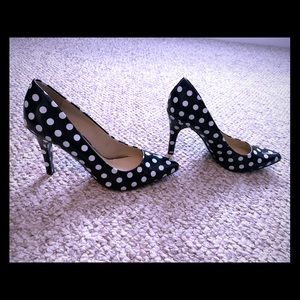 Black and White Polka Dotted Nine West Heels